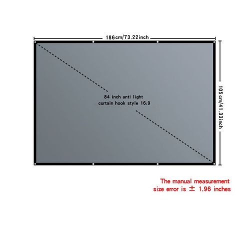 Écran de film mural portable,écran anti-lumière en métal,haute définition 4K,bureau et extérieur,30-133 pouces tr/min - Type GG84 inch