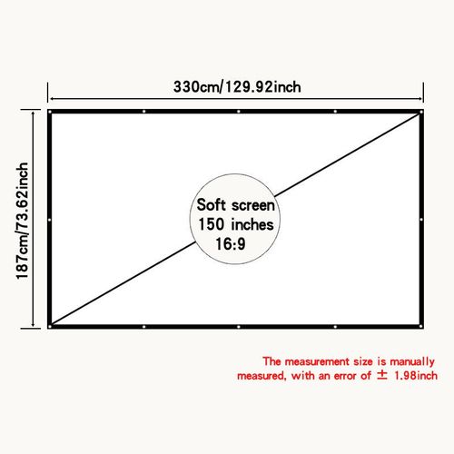 Rideau de budgétaire pliant portable,tente,extérieur,Full HD,60-150 pouces,16:9 - Type 150 pouce