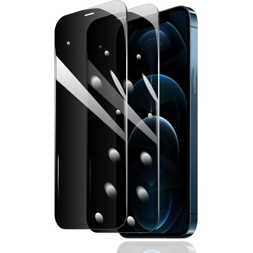 Kal-Lot De 2 Anti-Espion Verre Trempé Pour Iphone 12 Pro Max, Privacy Film De Protection Écran Anti-Spy, Dureté 9h Glas, Anti Rayures, Sans Bulles, Ultra Résistant