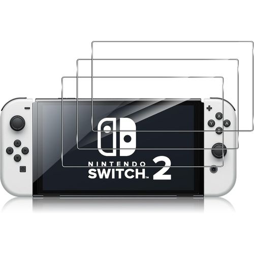 Kal-Verre Trempé Pour Nintendo Switch 2 [2 Pièces], Protection Écran [9h Dureté] Film Vitre En Trempé, Sans Bulle, Anti Rayures, Hd Transparente
