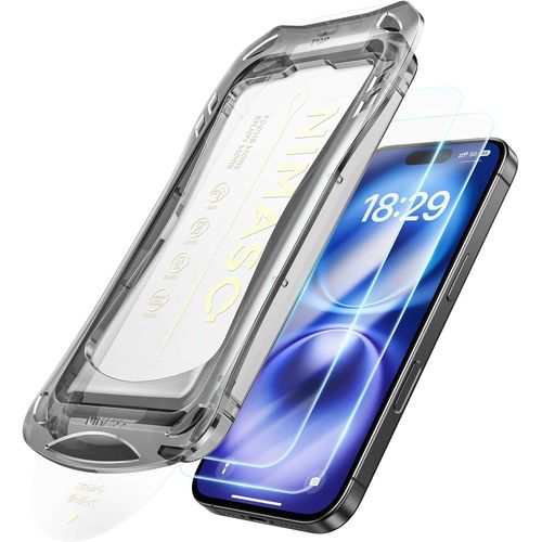 Kal-Protection Écran Pour Iphone 16/15 6.1 Pouces, Installation Instantanée Sans Poussière, Verre Trempé Hd Clair 9h, Résistant Aux Chocs Militaire, Anti-Rayures, 2 Pack