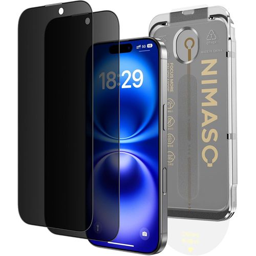 Kal-Protection Écran Anti-Espion Pour Iphone 16/15 6.1 Pouces, Verre Trempé Anti-Espion 9h, Couverture Totale, Résistant Aux Chocs Militaire, Anti-Rayures, 2 Pack