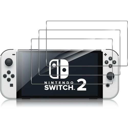 Kal-Verre Trempé Pour Nintendo Switch 2 [2 Pièces], Protection Écran [9h Dureté] Film Vitre En Trempé, Sans Bulle, Anti Rayures, Hd Transparente