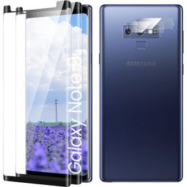Kal-Verre Trempé Pour Samsung Galaxy Note 9 Plein Écran, Affaire Classée Protection Écran, Bord À Bord, Sans Bulle, Anti-Scratch, 2 Pièces Verre Trempé + 2 Pièces Caméra Protection Écran