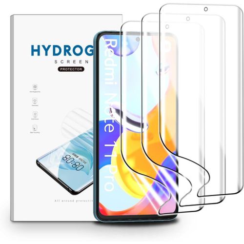 Kal-Films De Protection D'écran Pour Xiaomi Redmi Note 11 Pro, 3 Pièces Film Hydrogel Transparent Hd Souple En Tpu Film De Protection D'écran Anti-Traces De Doigts