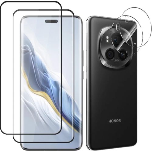Kal-Verre Trempé + Caméra Arrière Protecteur Pour Honor Magic6 Pro 5g 3d Protection D'écran À Couverture [2 + 2 Pièces] 9h Dureté Hd Film En Verre Trempé Pour Honor Magic6 Pro 5g