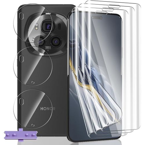 Kal-[3+3 Pièces] Protection D'écran Pour Honor Magic 6 Pro Hd Souple Tpu Film Et Verre Trempé Protecteur D'objectif Caméra Anti-Rayures Protection Écran Flexible Pour Honor Magic 6 Pro