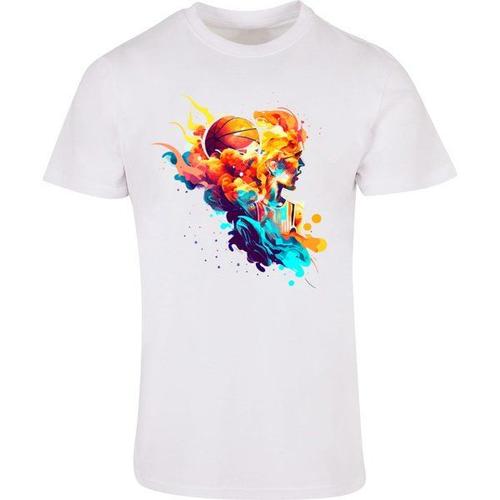 F4nt4stic T-Shirt 'basketball'  Aqua / Jaune / Prune / Rouge / Blanc