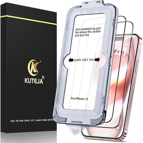 Kal-[2 Pièces] Verre Trempé Pour Iphone 5 6 Pouces [Dépoussiérage Automatique] Une Touche Installation Film Protection Écran Vitre Protecteur 9h Dureté Sans Bulles