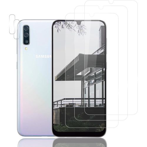 Kal-Verre Trempé Pour Samsung Galaxy A50 Plein Écran 3d Film Protection Écran, Affaire Classée, Bord À Bord, Sans Bulle, Anti-Scratch, Sensible Au Toucher, Ultra Hd, 3+2 Pièces