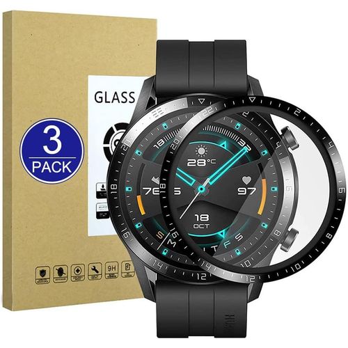 KAL-[3 Pièces Protecteur D'Écran Compatible Avec Huawei Watch Gt 2 46Mm,[Résistant Aux Rayures,Haute Définition][3D Incurvé Full Cover] Protecteur Pour Huawei Watch Gt 2 46Mm