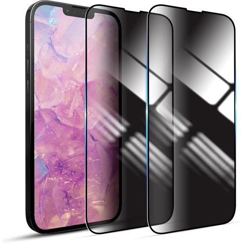 Kal-[Lot De 2 Films De Protection D'écran En Verre Trempé Pour Apple Iphone 16 - Anti-Espion - Finition Brillante - Résistant Aux Rayures - Haute Sensibilité - Noir