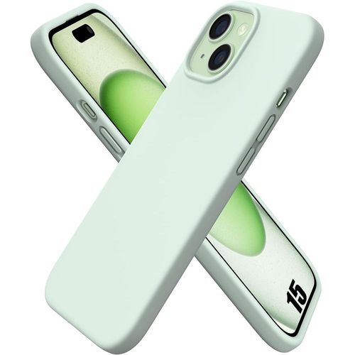 Coque Pour Iphone 15 Vert Mat Protection Silicone Antichoc Slim - Booling