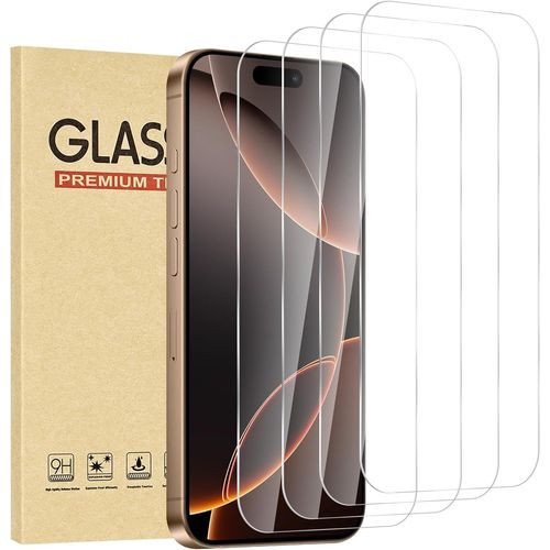 Kal-4 Pieces, Protecteur D'écran En Verre Trempé Iphone 16 Produreté 9h Glass,Film Protection Écran,Anti Rayuresultra Résistant,Sans Bullesinstallation Facile, Compatible Avec Les Boîtiers