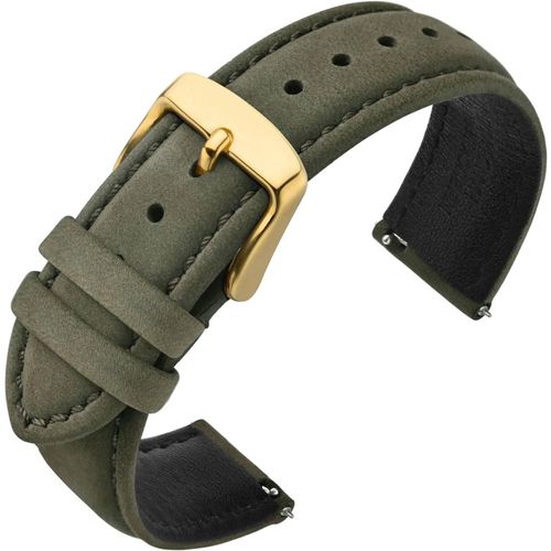 Kal-Bracelet Montre Homme 18mm 20mm 22mm, Bracelets De Remplacement En Cuir Nubuck Vintage Avec Dégagement Rapide