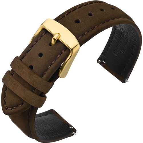 Kal-Bracelet Montre Homme 18mm 20mm 22mm, Bracelets De Remplacement En Cuir Nubuck Vintage Avec Dégagement Rapide