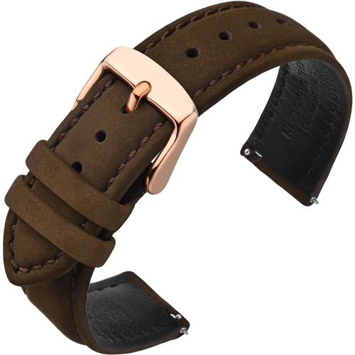 Kal-Bracelet Montre Homme 18mm 20mm 22mm, Bracelets De Remplacement En Cuir Nubuck Vintage Avec Dégagement Rapide