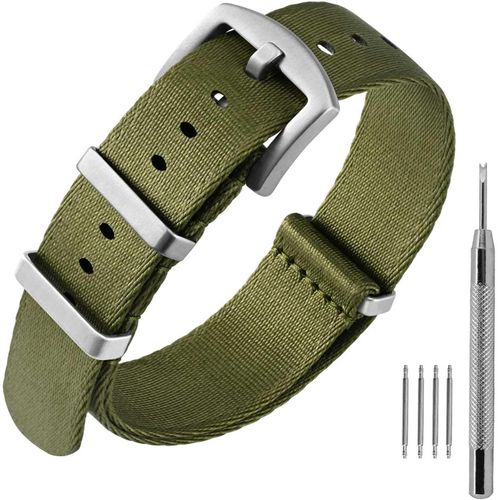 Kal-Militaire Bracelet De Montre En Nylon Pour Homme Femme, Bandes De Remplacement 18mm 20mm 22mm Avec Boucle En Acier Inoxydable