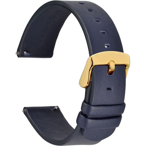 Kal-Bracelet De Montre Plats Minces, Cuir De Grain Supérieur, Liberation Rapide, Bande De Remplacement Pour Homme Et Femme, 18mm 20mm 22mm