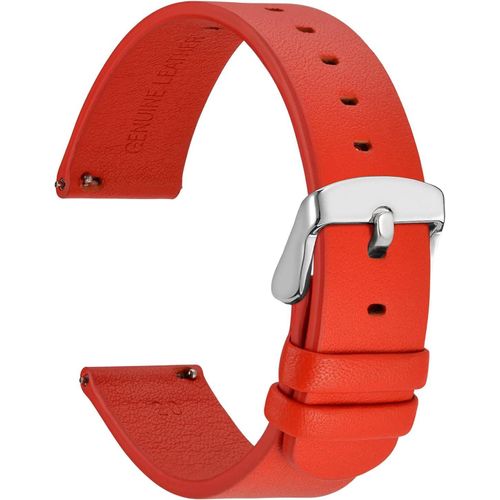 Kal-Bracelet De Montre Plats Minces, Cuir De Grain Supérieur, Liberation Rapide, Bande De Remplacement Pour Homme Et Femme, 18mm 20mm 22mm