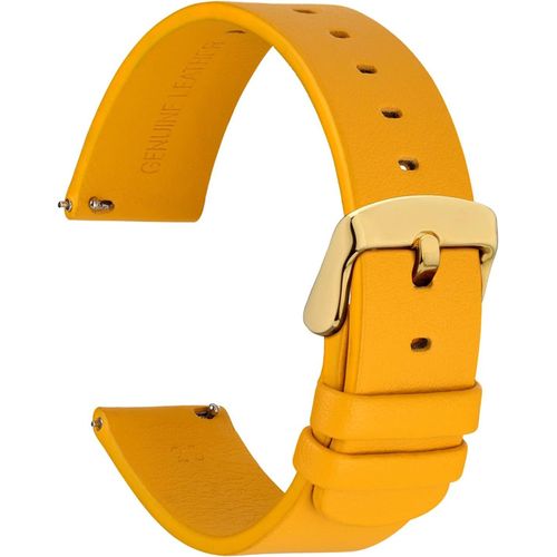 Kal-Bracelet De Montre Plats Minces, Cuir De Grain Supérieur, Liberation Rapide, Bande De Remplacement Pour Homme Et Femme, 18mm 20mm 22mm