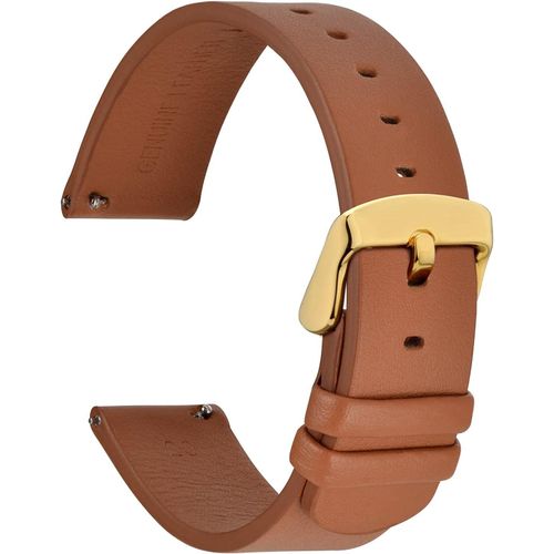 Kal-Bracelet De Montre Plats Minces, Cuir De Grain Supérieur, Liberation Rapide, Bande De Remplacement Pour Homme Et Femme, 18mm 20mm 22mm