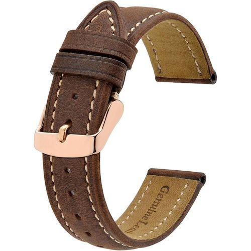 Kal-Bracelets De Montre Avec Boucle En Or/Or Rose, Bracelet De Remplacement En Cuir 18mm 20mm 22mm
