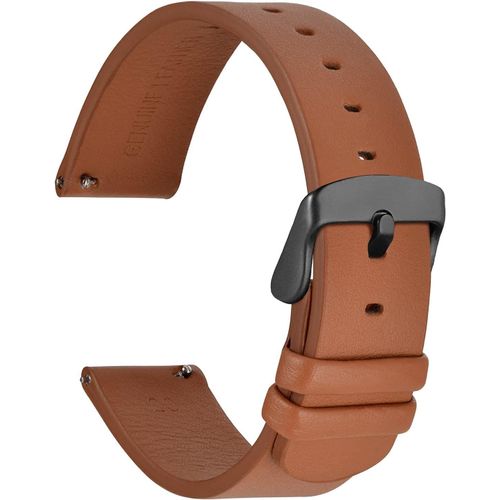 Kal-Bracelet De Montre Plats Minces, Cuir De Grain Supérieur, Liberation Rapide, Bande De Remplacement Pour Homme Et Femme, 18mm 20mm 22mm