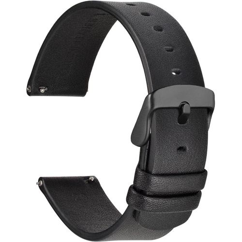 Kal-Bracelet De Montre Plats Minces, Cuir De Grain Supérieur, Liberation Rapide, Bande De Remplacement Pour Homme Et Femme, 18mm 20mm 22mm