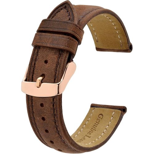 Kal-Bracelets De Montre Avec Boucle En Or/Or Rose, Bracelet De Remplacement En Cuir 18mm 20mm 22mm
