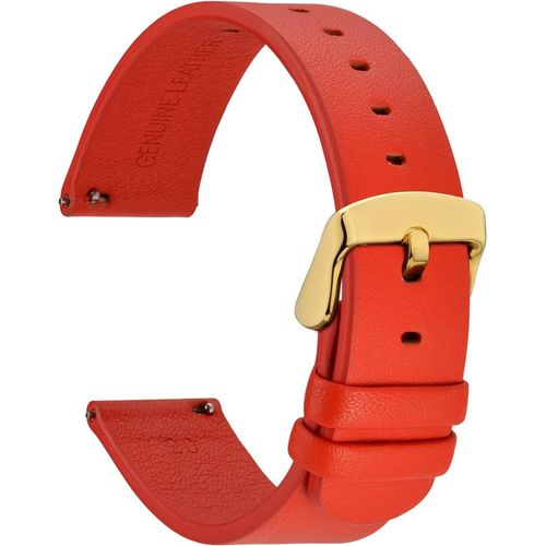 Kal-Bracelet De Montre Plats Minces, Cuir De Grain Supérieur, Liberation Rapide, Bande De Remplacement Pour Homme Et Femme, 18mm 20mm 22mm