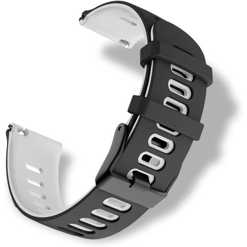Kal-Bracelet Silicone Pour Largeur Pattes De Montre 22mm, Doux Et Confortable, Étanche, Bracelet De Remplacement Sport Pour Hommes Femmes - Noir Blanc