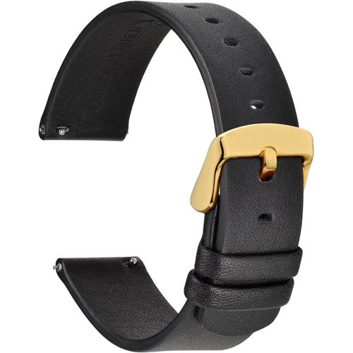 Kal-Bracelet De Montre Plats Minces, Cuir De Grain Supérieur, Liberation Rapide, Bande De Remplacement Pour Homme Et Femme, 18mm 20mm 22mm