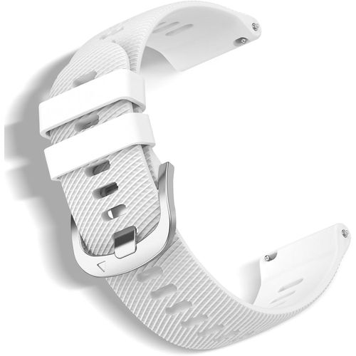 Kal-Bracelet Pour 20mm 18mm 22mm Silicone Bracelet, Sport Banda De Montre De Réglable En 20mm 22mm 18mm Largeur De Patte Pour Femme/Homme - Blanc