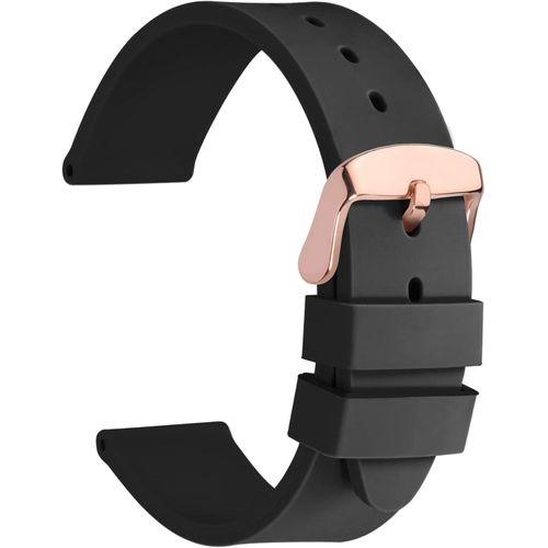Kal-Léger Bracelets De Montre En Caoutchouc De Silicone, Boucle En Acier Inoxydable, 16mm 18mm 20mm 22mm 24mmm