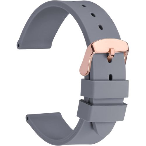 Kal-Léger Bracelets De Montre En Caoutchouc De Silicone, Boucle En Acier Inoxydable, 16mm 18mm 20mm 22mm 24mmm