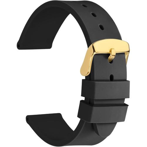 Kal-Léger Bracelets De Montre En Caoutchouc De Silicone, Boucle En Acier Inoxydable, 16mm 18mm 20mm 22mm 24mmm