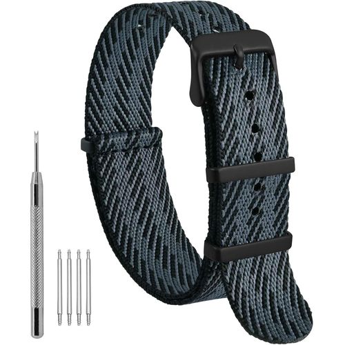 Kal-Militaires Bracelets Montre En Nylon, Bande De Remplacement En Nylon Balistique Monobloc Pour Homme Et Femme, Compatible Cosse De Montre 16mm 18mm 20mm 22mm
