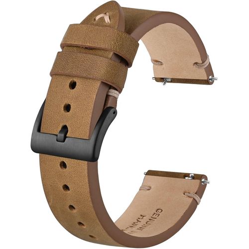 Kal-Bracelet De Montre En Cuir Vieilli, Bracelets De Rechange Pour Hommes, Dégagement Rapide, Largeur De Bande 18mm 20mm 22mm