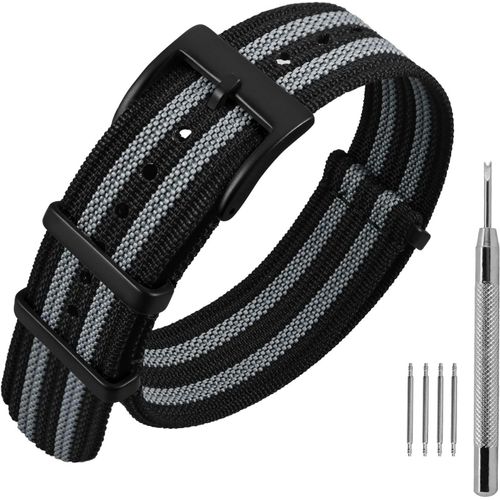 Kal-Bracelet De Montre En Nylon Avec Boucle En Acier Inoxydable, Sport Bande De Remplacement 16mm 18mm 20mm 22mm
