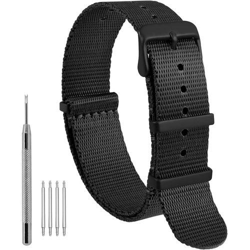 Kal-Militaires Bracelets Montre En Nylon, Bande De Remplacement En Nylon Balistique Monobloc Pour Homme Et Femme, Compatible Cosse De Montre 16mm 18mm 20mm 22mm