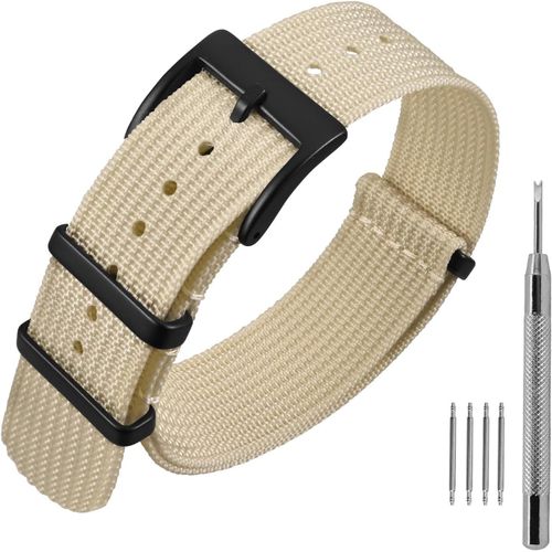 Kal-Bracelet De Montre En Nylon Avec Boucle En Acier Inoxydable, Sport Bande De Remplacement 16mm 18mm 20mm 22mm