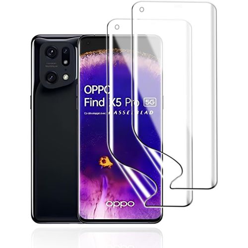 Kal-Hydrogel Film De Protection Pour Oppo Find X5 Pro, 2pcs Protection Ecran En Hydrogel Hd Transparent Flexible Tpu Protections D'écran, Film Hydrogel Anti-Rayures