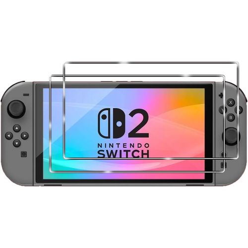 Kal-Verre Trempé Pour Nintendo Switch 2, 2 Pièces Film Protection Écran, 9h Dureté, Hd, Anti-Rayures, Sans Bulles, Facile À Installer