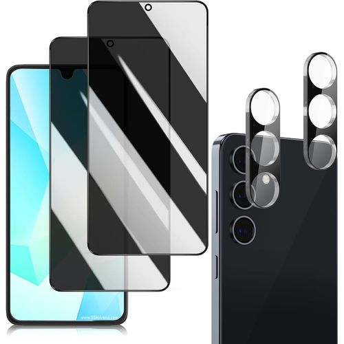 Kal-Verre Trempé Pour Samsung Galaxy A16 4g/5g, Anti-Espion Anti-Spy Privacy Film Protection Vitre 3d Couverture 9h Ultra Résistant Écran Privé Protecteur Et Caméra Arrière Protecteur (2 + 2 Pièces)