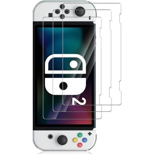 Kal-Verre Trempé Pour Nintendo Switch 2 Protection Écran, [3 Pièces] 9h Dureté Vitre Trempé, Sans Bulles/Haute Définition Vitre Protection D'écran Pour Nintendo Switch 2