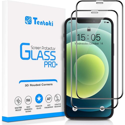 Kal-Verre Trempé Pour Iphone 12 Pro Max, [Lot De 2] [Couverture Complète] Film Protection Ecran Vitre Hd, [Sans Bulles, Facile À Installer] Dureté 9h Pour Iphone 12 Pro Max