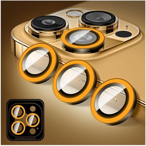 Kal-Lumineux Protecteur D'objectif D'appareil Photo Pour Iphone 12 Pro Max, Autocollants De Film De Couverture De Caméra En Verre Trempé, Anneaux En Alliage À Alignement Automatique