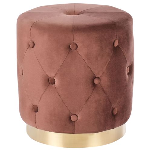 Pouf Carrollton Velours Marron 40 Cm 40 Cm 41 Cm