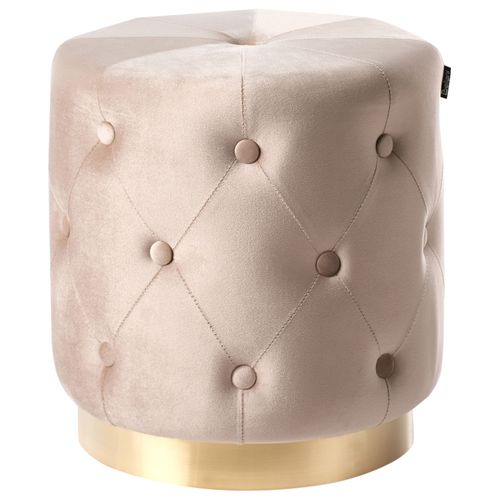 Pouf Carrollton Velours Beige 40 Cm 40 Cm 41 Cm